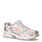 530 sneaker in ecopelle e tessuto ragazza argento rosa | Boscaini Scarpe