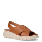 Sandalo in pelle con zeppa cuoio - Sandali Con Tacco Donna | Boscaini Scarpe