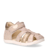 Macchia sandalo in ecopelle e pelle bambina beige platino | Boscaini Scarpe