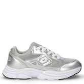 Boston sneaker in tessuto ed ecopelle argento | Boscaini Scarpe