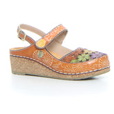 Facscineo sandalo con zeppa camel - Sandali Con Tacco Donna | Boscaini Scarpe