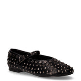 Ballerina in ecopelle con borchie e cinturino nero | Boscaini Scarpe