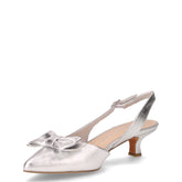 Sandalo in ecopelle con tacco argento | Boscaini Scarpe