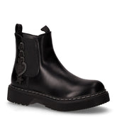 Stivaletto in ecopelle con cuori bambina nero petrolio | Boscaini Scarpe