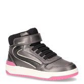 Washiba mid sneaker da bambina in ecopelle grigio fuxia - GEOX BAMBINO | Boscaini Scarpe