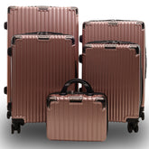 Set valigie rigide da 5 pezzi champagne | Boscaini Scarpe