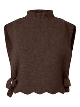 Gilet con collo alto in maglia marrone | Boscaini Scarpe
