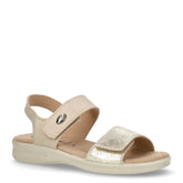 Sandalo in ecopelle con strappi beige oro | Boscaini Scarpe