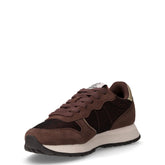Ally Glitter Textile sneaker in tessuto e pelle marrone | Boscaini Scarpe