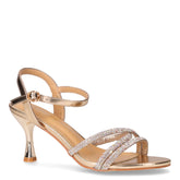 Sandalo in ecopelle con strass e tacco oro - TOO LIKE | Boscaini Scarpe