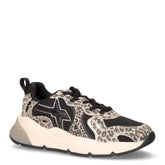 Sarah sneaker in pelle e tessuto nero marrone - W6YZ | Boscaini Scarpe