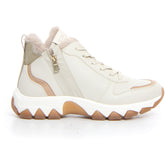 Sneaker in ecopelle con zip beige marrone chiaro - Sneakers Donna | Boscaini Scarpe