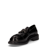 Mocassino in pelle con frangia e staffa nero | Boscaini Scarpe