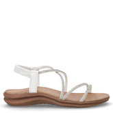 Sandalo in ecopelle con strass argento bianco | Boscaini Scarpe