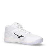Scarpa da pallavolo mid in tessuto tecnico bianco nero | Boscaini Scarpe
