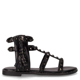 Sandalo in ecopelle con borchie bambina nero - Sandali Bambina | Boscaini Scarpe