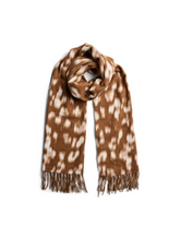Sciarpa con frange in tessuto toffee | Boscaini Scarpe