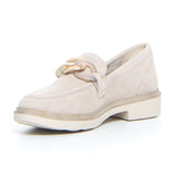 Mocassino con catena beige suede | Boscaini Scarpe