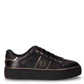 Sneaker in ecopelle con platform nero oro | Boscaini Scarpe