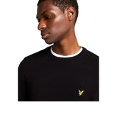 Cotton Crew Neck Jumper jet black | Boscaini Scarpe