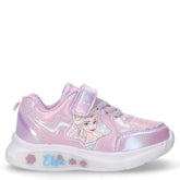Sneaker in ecopelle e tessuto con luci bambina lilla | Boscaini Scarpe