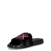Slippers Beach Sequin ciabatta di gomma nero fuxia | Boscaini Scarpe