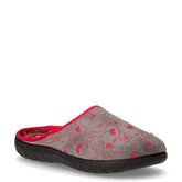 Ciabatta in tessuto stampa cuori antracite rosso | Boscaini Scarpe