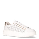 Sneaker in pelle bianco oro | Boscaini Scarpe