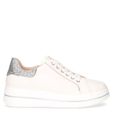 Sneaker con platform in ecopelle bianco - Sneakers Donna | Boscaini Scarpe