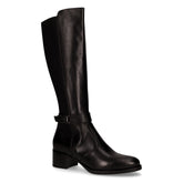 Stivale con tacco in pelle e tessuto nero - Stivali Donna | Boscaini Scarpe