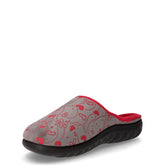 Ciabatta in tessuto stampa cuori antracite rosso | Boscaini Scarpe