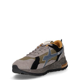 Breeze sneaker in pelle e tessuto grigio nero militare | Boscaini Scarpe