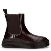 Stivaletto in pelle con platform cioccolato | Boscaini Scarpe