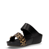 Dira ciabatta in ecopelle con zeppa nero | Boscaini Scarpe