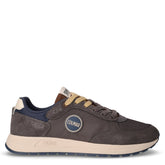 Travis Authentic sneaker in tessuto e pelle grigio scuro blu | Boscaini Scarpe