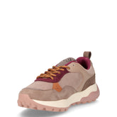 Sneaker in tessuto ed ecopelle bordeaux marrone rosa | Boscaini Scarpe