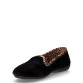 Pantofola in tessuto nero beige | Boscaini Scarpe