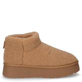 Stivaletto caldo in tessuto con platform cammello - Donna | Boscaini Scarpe