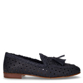 Mocassino con nappine in pelle blu | Boscaini Scarpe