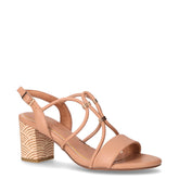 Sandalo in pelle con tacco cappuccino - Sandali Con Tacco Donna | Boscaini Scarpe