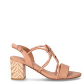 Sandalo in pelle con tacco cappuccino - Sandali Con Tacco Donna | Boscaini Scarpe