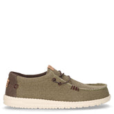 Wally stringata casual in tessuto oliva | Boscaini Scarpe