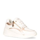 Sneaker in ecopelle e tessuto con zeppa bianco platino - Summer Days Sneakers Donna | Boscaini Scarpe