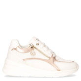 Sneaker in ecopelle e tessuto con zeppa bianco platino - Summer Days Sneakers Donna | Boscaini Scarpe