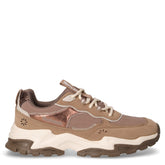 Sneaker in ecopelle e tessuto con suola chunky taupe | Boscaini Scarpe