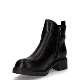 Stivaletto in ecopelle e tessuto con zip nero | Boscaini Scarpe