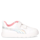 Courtflex v3 sneaker in ecopelle bambina bianco rosa argento - Sneakers Bambina | Boscaini Scarpe