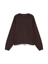 Maglione girocollo a coste in maglia marrone scuro | Boscaini Scarpe