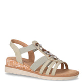 Sandalo in ecopelle con strass e zeppa verde acqua - TOO LIKE | Boscaini Scarpe