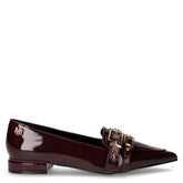 Ballerina in ecopelle vernice con fibbie bordeaux | Boscaini Scarpe